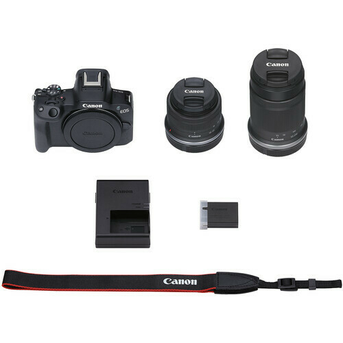 Camera Canon EOS R50 Mirrorless + RF-S 18-45mm f/4.5-6.3 IS STM + RF-S 55-210mm f/5-7.1 IS STM - comprar online