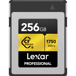 Lexar 256gb Professional CFexpress Type B (read 1750 MB/s - write 1500mb/s - Gold Series) - LCXEXPR256G-RNENG