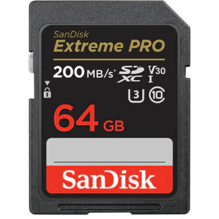 SD - SanDisk Extreme Pro SDXC UHS-I V30 - 64GB (200mb/s)