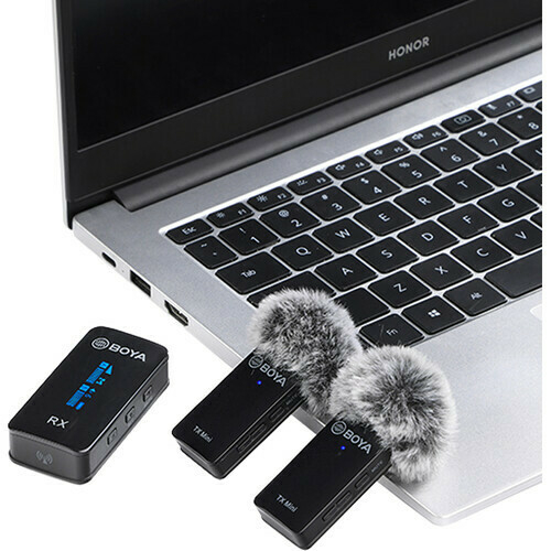 Sistema Microfone Lapela Sem Fio Digital DUO - Boya BY-XM6-K2 ( 2.4Ghz / OLED / TRS 3.5mm / Case de Carregamento) - loja online