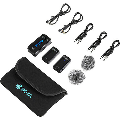 Sistema Microfone Lapela Sem Fio Digital DUO - Boya BY-XM6-S2 ( 2.4Ghz / OLED / TRS 3.5mm) - loja online
