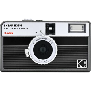 Camera de Filme Reutilizável Kodak Ektar H35N Half Frame - Preto (Analógica 35mm c/ Flash + Filtro Estrela + Bulb + Lente Vidro atualizada)