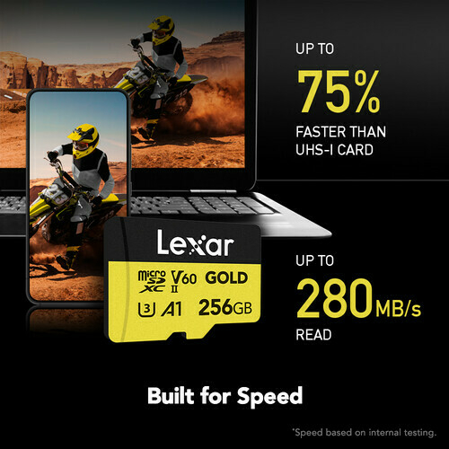 Cartão de Memória MicroSD Lexar 256GB Professional Gold 1800x (UHS-II / V60 / Classe 10 / A1) na internet
