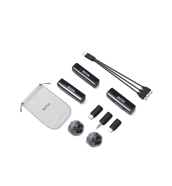 Sistema Microfone Lapela Duplo Sem Fio Boya Boyalink A2 2.4Ghz (iphone / android / camera / notebook ) - comprar online