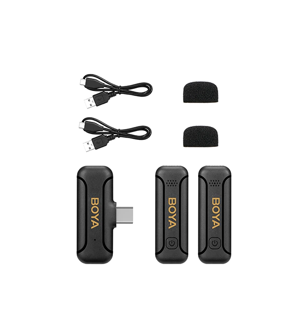 Sistema Microfone Lapela Duplo Sem Fio Boya BY-WM3T2-U2 (2.4Ghz / USB-C) - comprar online