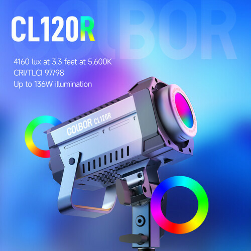 Led Colbor CL120R (120W - 360 RGB / 2700-6500K CCT, CRI 97 | TLCI 98 | TM-30 Rf 95, Rg 102) - loja online