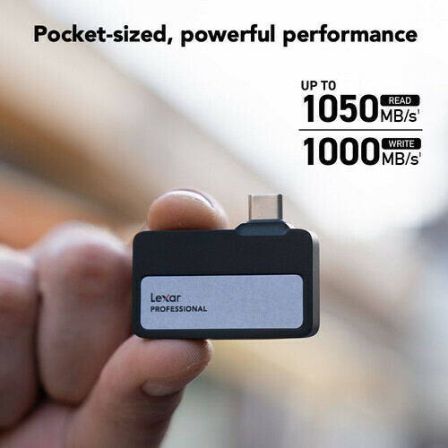 Imagem do Lexar 2TB Professional Go USB 3.2 Gen 2 Portable SSD com Hub (Apple ProRes 4K/60p)