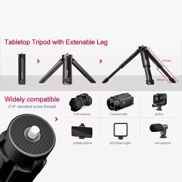 Mini Tripé Mesa Ulanzi MT-14 (Rosca 1/4 - Tripé Extensível - sem ballhead) na internet