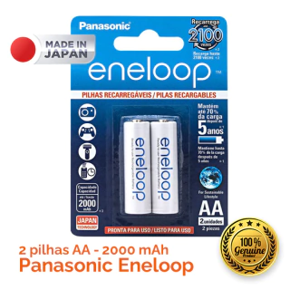 Pilha Recarregável Panasonic Eneloop AA 2000mAh (2 unidades) - comprar online