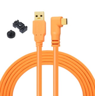 Cabo Tethering USB Tipo C / USB 3.0 - Transferência de dados alta velocidade ( 1,5 metro / 650mbs / Fixador Cabo)