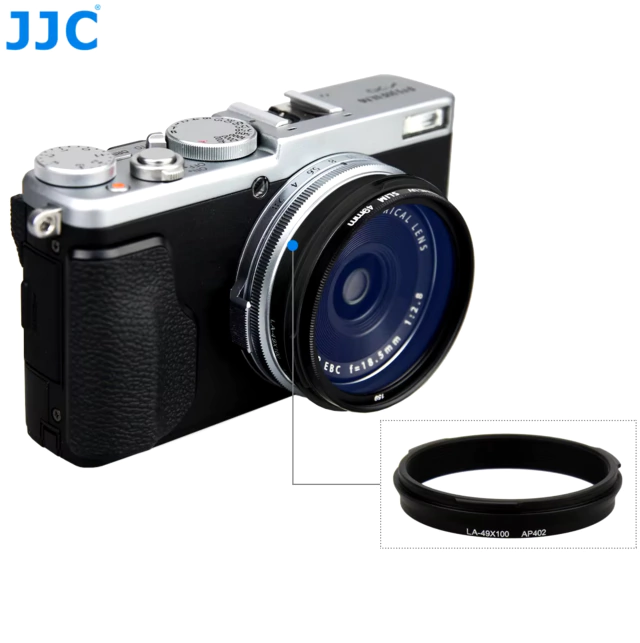 Parasol JJC LH-JX100 BLACK para FujiFIlm X100VI ( com adaptador filtro 49mm) - CAMERA NINJA • PHOTO VIDEO STORE