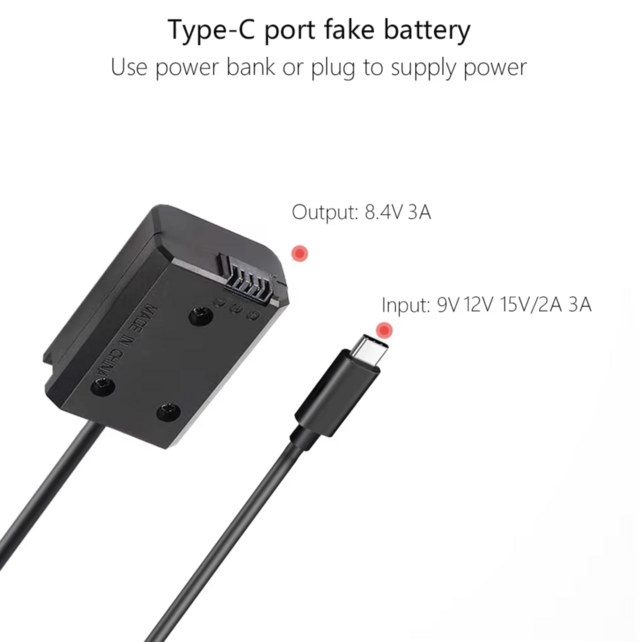 Adaptador Dummy Bateria Sony FW50 (Usb-c) consulte compatibilidade de cameras - loja online