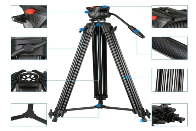 Teleprompter Mini TP + Tripe Hidráulico NT777 (190cm / 4Kg)