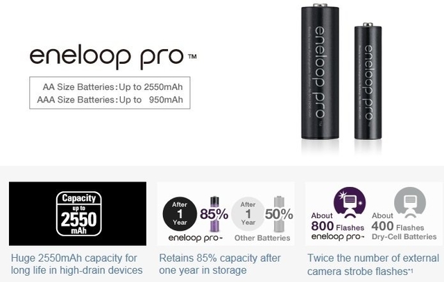 Pilha Recarregável Panasonic Eneloop Pro AAA 950mAh (2 unidades) - comprar online