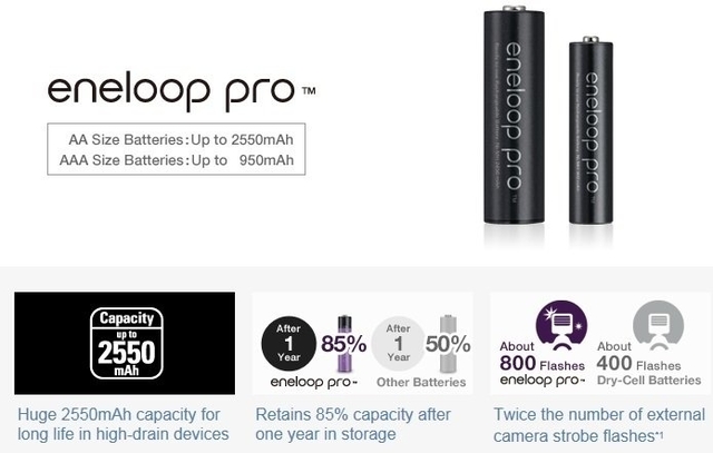 Carregador Panasonic Eneloop Pro + 4 pilhas AA 2550mAh - BQ-CC17 - comprar online