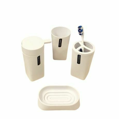 Set de Baño PVC Blanco 4 piezas - Cod. 39058