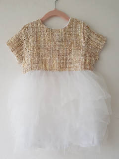 Cute dress (beige con blanco)