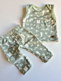 Conjunto de plush - chaleco+legging *BOSQUE VERDE* - unisex - comprar online