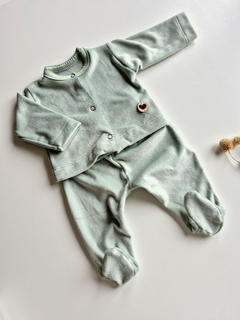 Conjunto PLUSH ♥ VERDE ♥ saquito+ranita - Cosita Linda - Bebés 