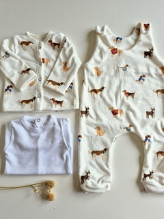 Set 3 piezas *CACHORROS* - jardinero+saquito+body - comprar online