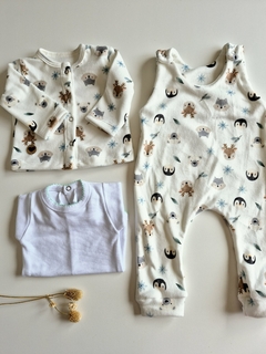 Set 3 piezas *WINTER NATURAL* - jardinero+saquito+body - comprar online