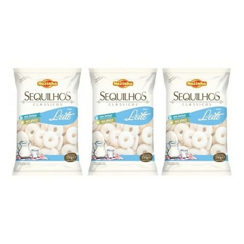 Kit 05 Sequilhos Leite Sem Lactose E Sem Glúten 300g Nazinha