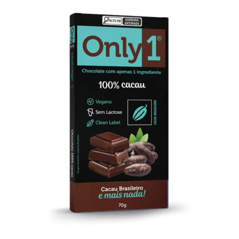 Chocolate Vegano 100% Cacau Puro Only1 70g