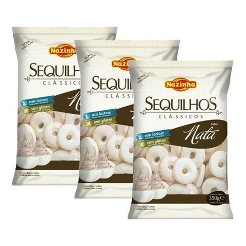 Kit 05 Sequilhos Nata Sem Lactose E Sem Glúten 300g Nazinha