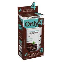 Chocolate Vegano 70% Cacau Puro Only4 70g