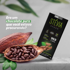 Chocolate Vegano 99% Cacau Adoçado Com Stévia 70g Dp 06 Un - comprar online