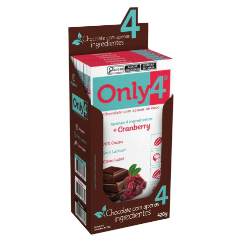 Chocolate Vegano 70% Cacau Cranberry Only4 70g