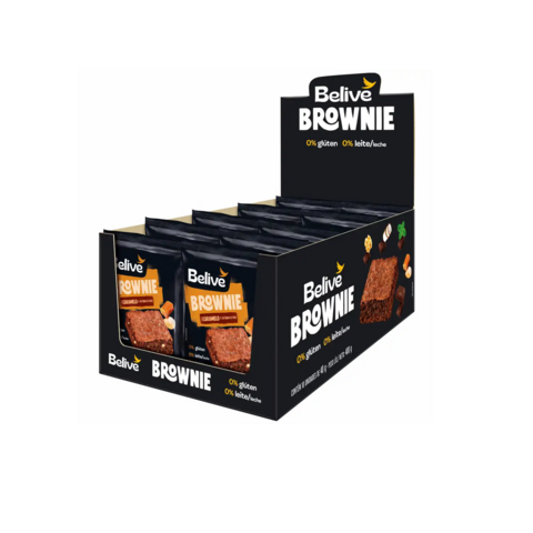 Brownie Caramelo E Castanha Do Brasil Zero Glúten e Lactose Belive 10x40g
