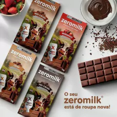 Kit 2 Caixas Chocolate Zeromilk Puro 40% 70g Tudo Zero Leite - Hunger.Fit
