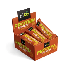 Barra De Proteína Vegana Bio2 Crunchy Bar Caramelo 9x50g