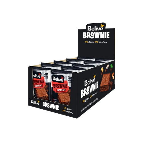 Brownie Chocolate Belive Zero Açúcar, Glúten E Lactose 10x40g
