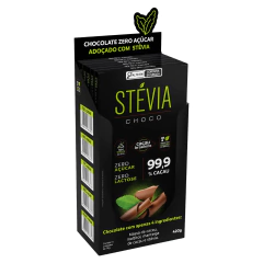 Chocolate Vegano 99% Cacau Adoçado Com Stévia 70g Dp 06 Un