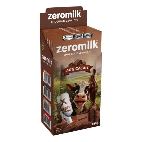 Chocolate Vegano Zeromilk 40% Cacau 70g Tudo Zero Leite