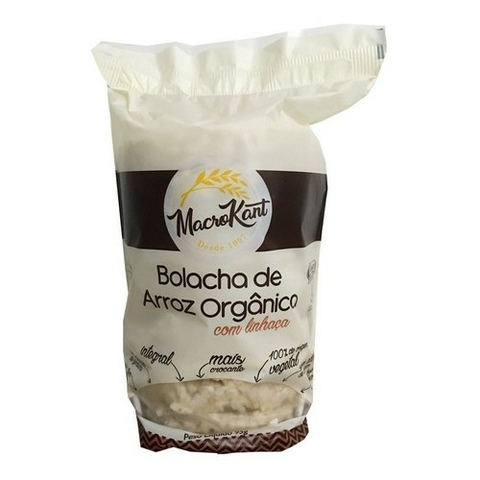 Bolacha De Arroz Macrokant Linhaça Kit Com 3 Unid 95g