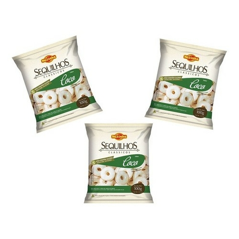 Kit 30 Sequilhos Coco Sem Lactose E Sem Glúten 100g Nazinha