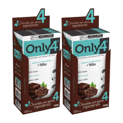 Kit Com 2 Caixas Chocolate Vegano 70% Cacau Nibs Only4 70g