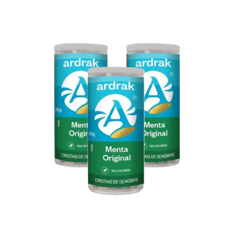 Cristais De Gengibre Menta 15g Ardrak - 3 Unidades