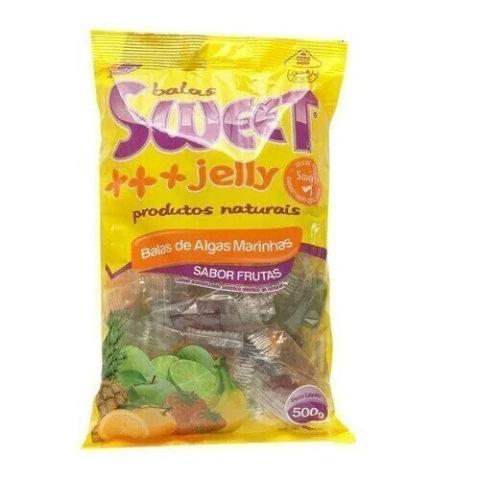 Kit 03 Balas De Algas Marinhas Sweet Jelly Sabor Frutas 500g