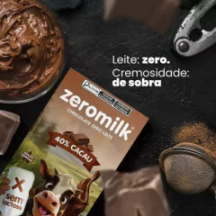 Kit 2 Caixas Chocolate Zeromilk Puro 40% 70g Tudo Zero Leite na internet