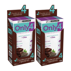 Kit 2 Caixas Chocolate Vegano 70% Cacau Chia Only4 70g