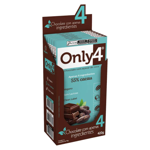 Chocolate Vegano 55% Cacau Puro Only4 70g