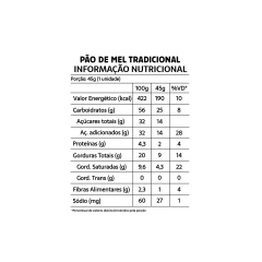 Pão De Mel Original Sem Glúten E Lactose Belive 10x45g na internet