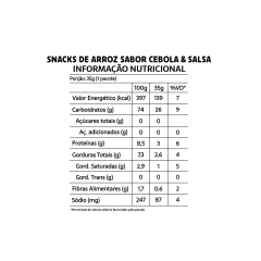Snack De Arroz Sabor Cebola e Salsa 35g Belive - comprar online