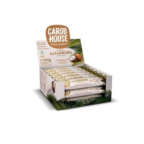 Barra Alfarroba Com Coco Carob House 25g Com 18 Unid