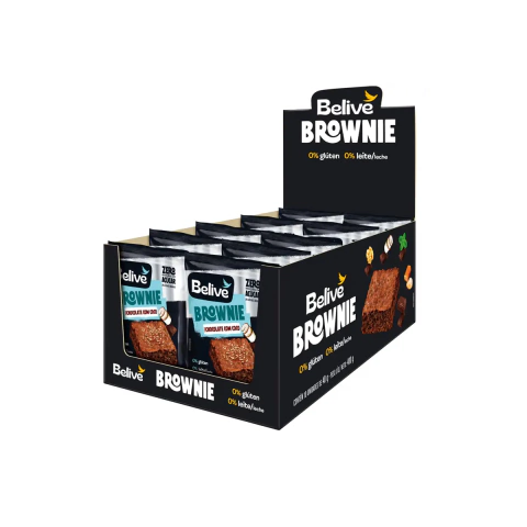 Brownie Chocolate E Coco Belive Zero Açúcar, Glúten e Lactose 10x40g