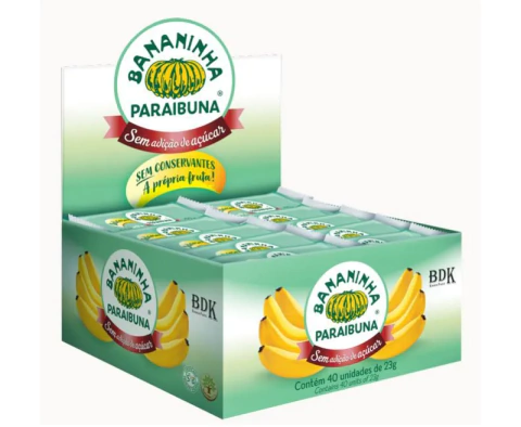 Bananinha Sem Açúcar Tradicional 23g Display 40un Paraibuna